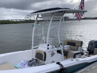 2021 Tidewater 180cc Adventure Boat T-Top at Dock
