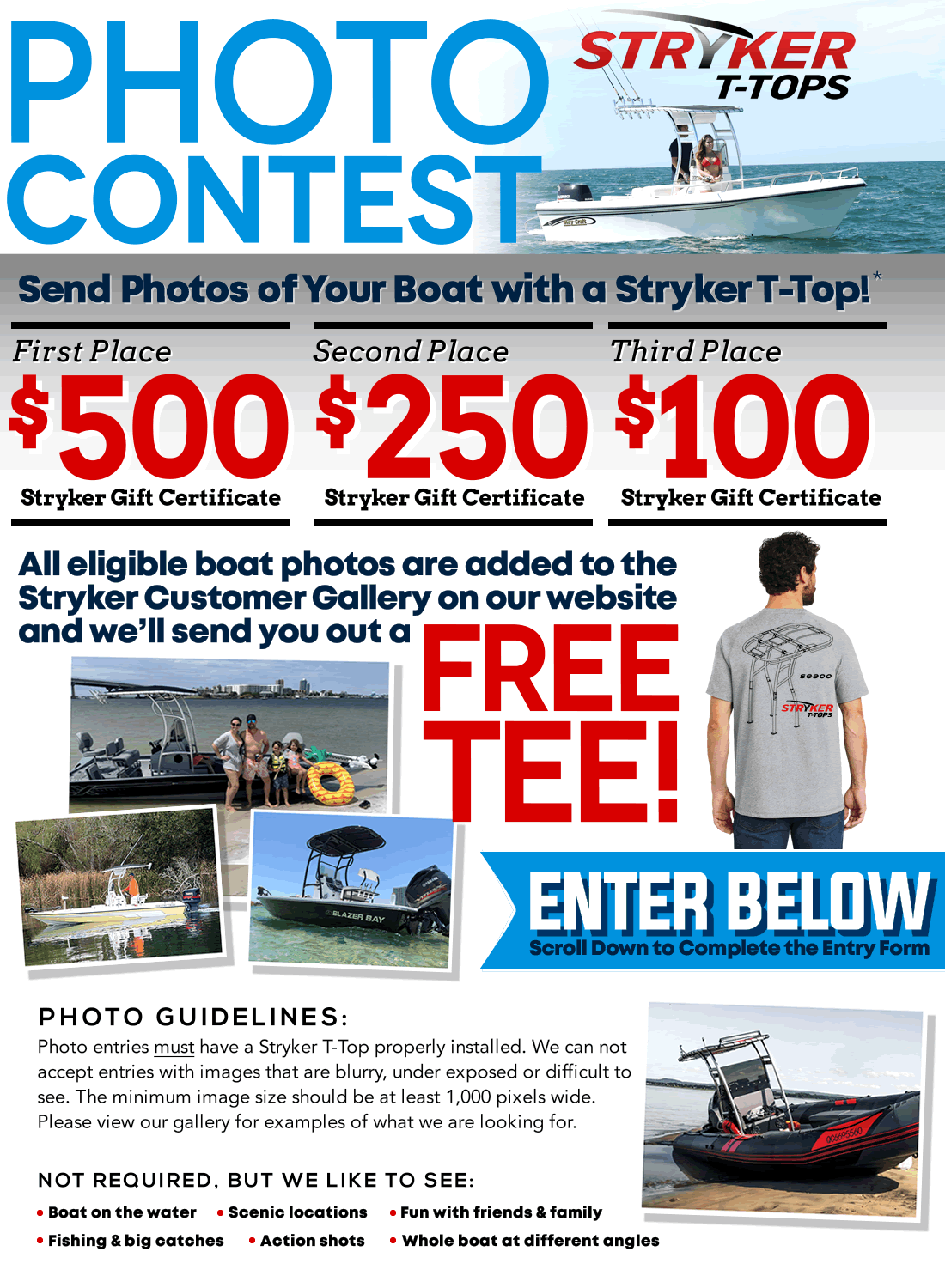 Send your boat photos to add to the Stryker T-Tops photo gallery