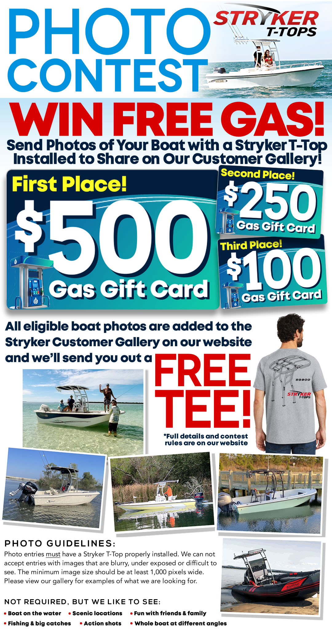 Send your boat photos to add to the Stryker T-Tops photo gallery