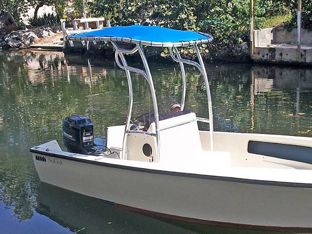1976 SeaCraft Open Fisherman with a SG600 boat t-top, photo 2 of 14