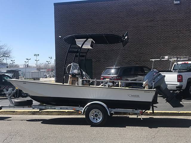 1977 Boston Whaler Montauk 17' with a SG300 boat t-top, photo 2 of 4