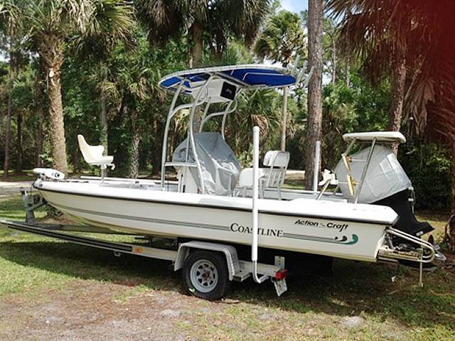 1996 Action Craft Coastline Island Runner 21' with a SG600 boat t-top, photo 2 of 3