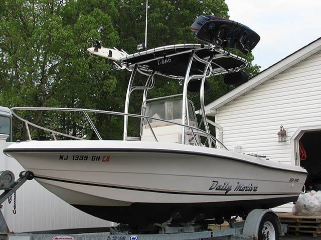 1998 Sea Pro 180cc Center Console with a SG600 boat t-top, photo 2 of 2