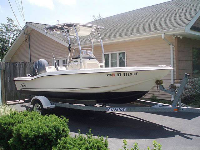 2003 Scout 185 with a SG600 boat t-top, photo 1 of 3