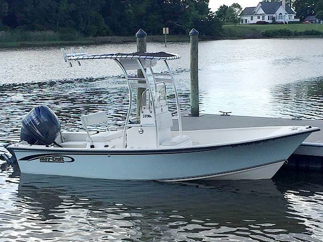 2009 May-Craft 1800 skiff with a SG300 boat t-top, photo 1 of 7