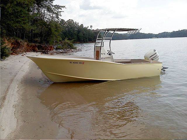 Custom cold moulded 20' carolina style with a SG300 boat t-top, photo 1 of 5