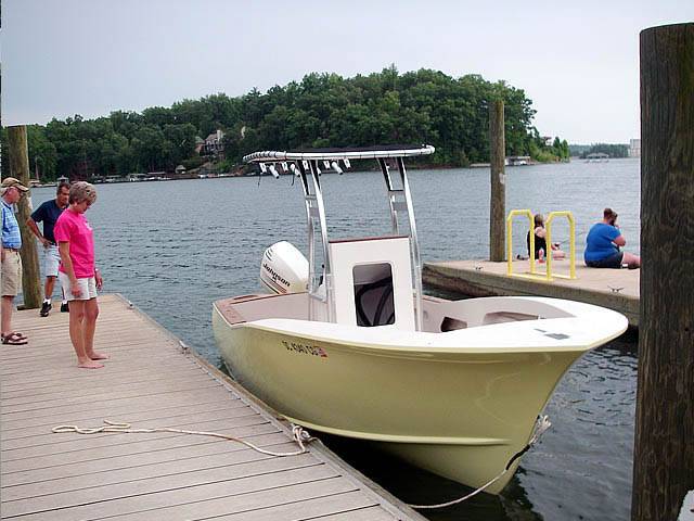 Custom cold moulded 20' carolina style with a SG300 boat t-top, photo 3 of 5