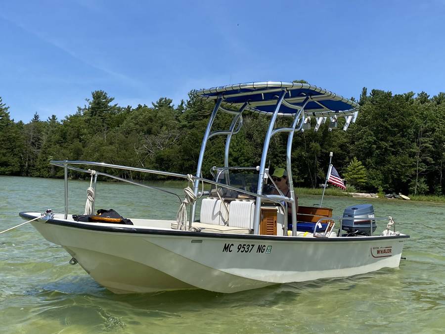 1986 Boston Whaler Montauk 17 with a SG600 boat t-top, photo 3 of 10