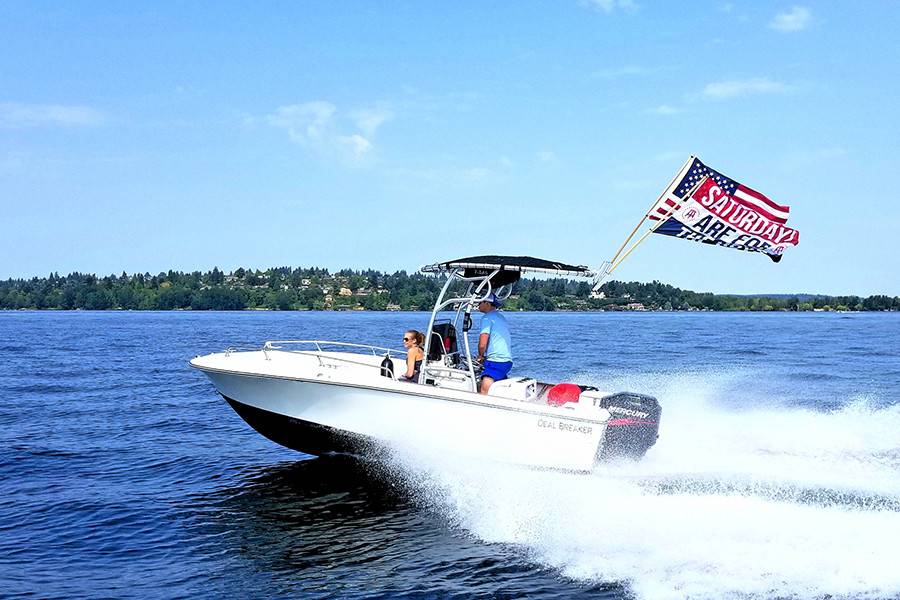 1989 Larson DC-184 International with a SG600 boat t-top, photo 1 of 2