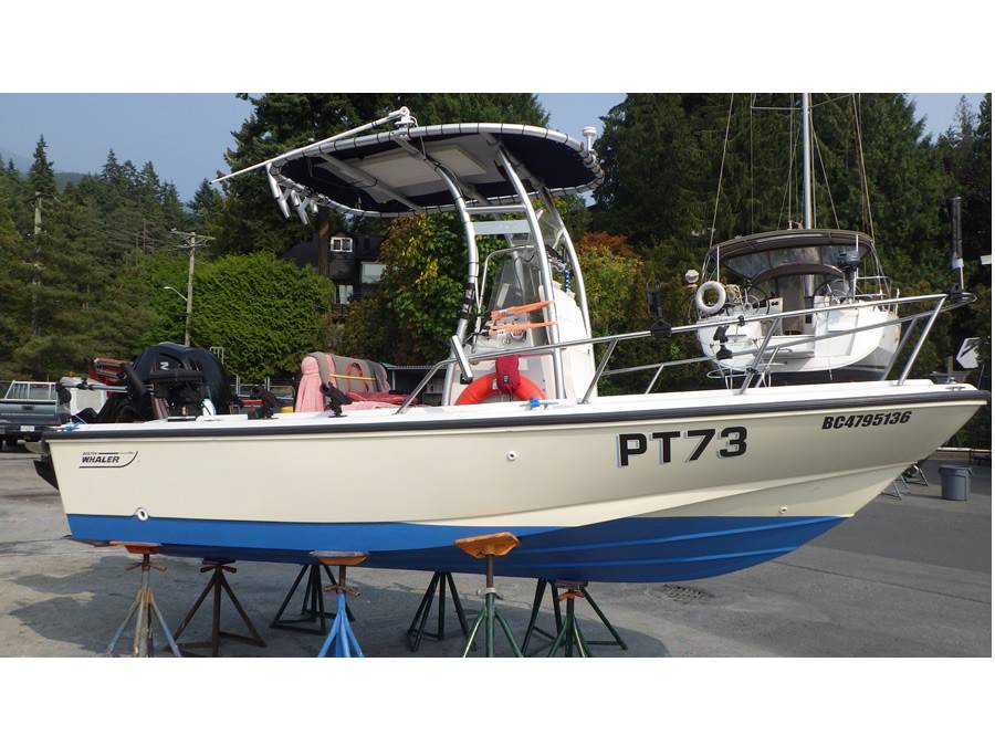 1997 Boston Whaler 17 Outrage II with a SG300 boat t-top, photo 1 of 3