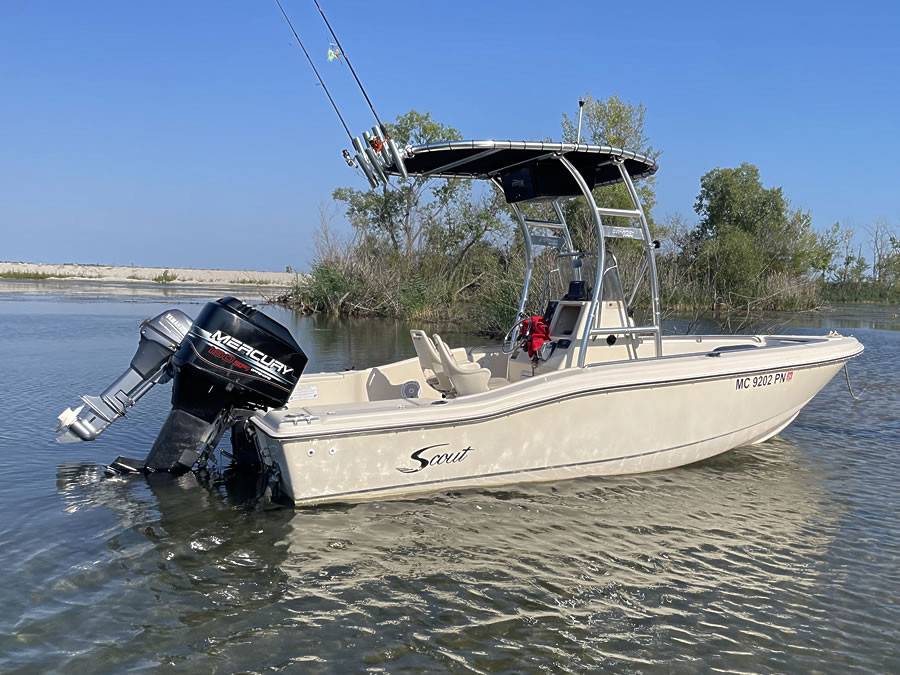 1997 Scout 185 Sportfish with a SG300 boat t-top, photo 1 of 6