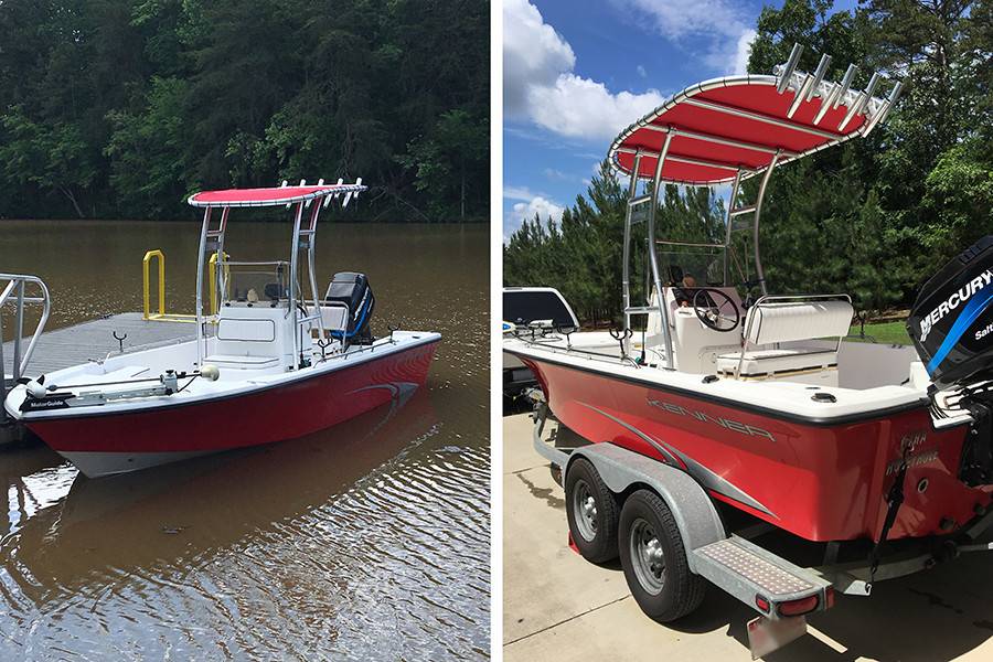 2005 Kenner 2102 with a SG300 boat t-top, photo 1 of 2