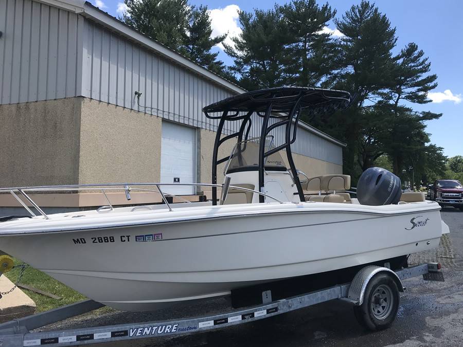 2018 Scout Sportfish 195 with a SG900 boat t-top, photo 1 of 6