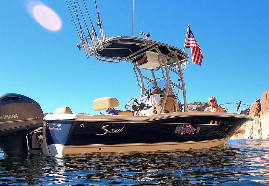 2020 Scout 195 Sport Fisher with a SG900 boat t-top, photo 1 of 8