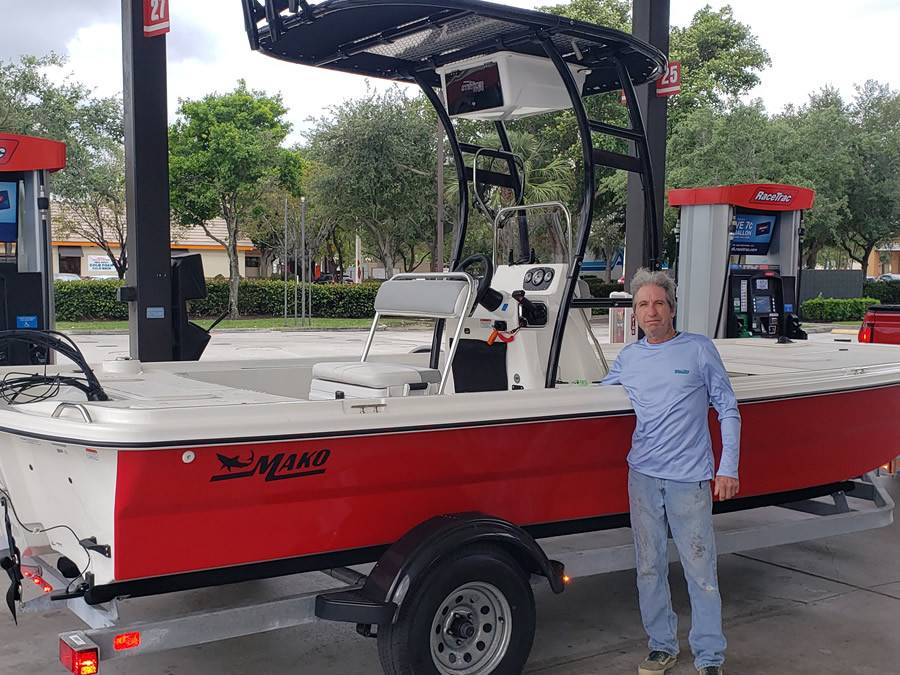 2021 Mako Skiff 19ft with a SG300 boat t-top, photo 1 of 7